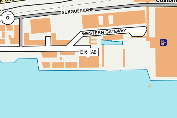 E16 1AB map - OS OpenMap – Local (Ordnance Survey)
