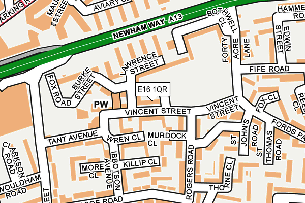 E16 1QR map - OS OpenMap – Local (Ordnance Survey) E16 1QR map - OS OpenMap – Local (Ordnance Survey)