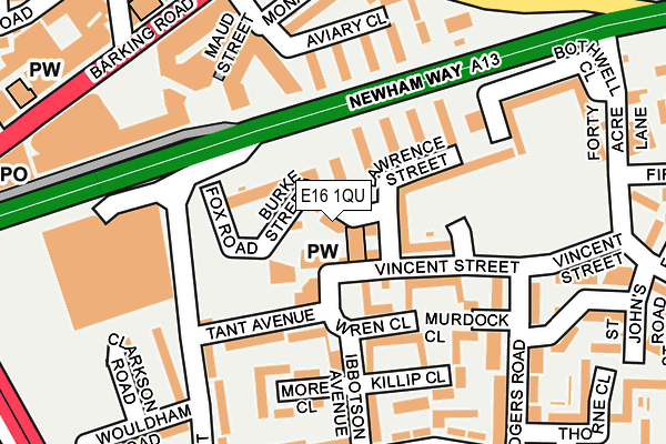 E16 1QU map - OS OpenMap – Local (Ordnance Survey) E16 1QU map - OS OpenMap – Local (Ordnance Survey)