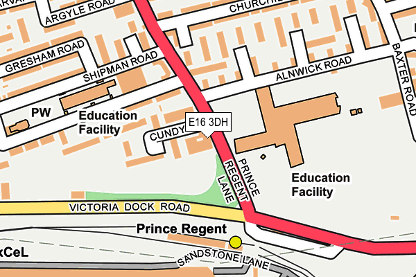 E16 3DH map - OS OpenMap – Local (Ordnance Survey)