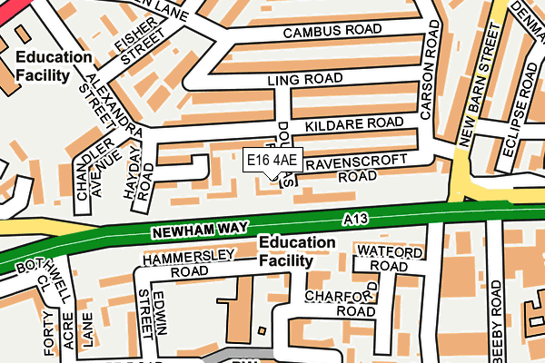 E16 4AE map - OS OpenMap – Local (Ordnance Survey)