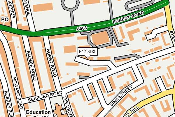 E17 3DX map - OS OpenMap – Local (Ordnance Survey) E17 3DX map - OS OpenMap – Local (Ordnance Survey)