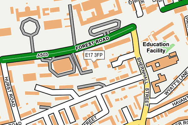 E17 3FP map - OS OpenMap – Local (Ordnance Survey) E17 3FP map - OS OpenMap – Local (Ordnance Survey)