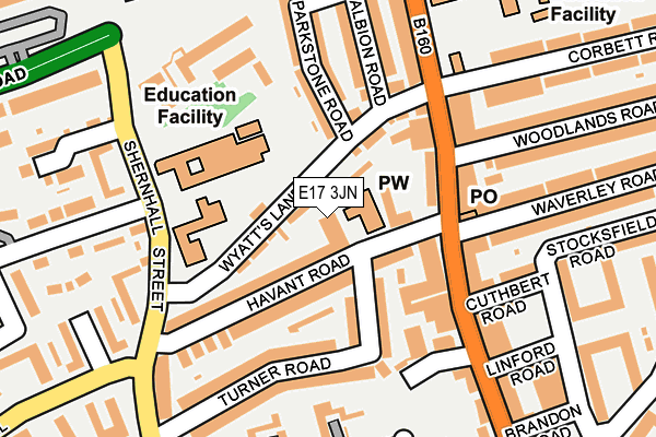 E17 3JN map - OS OpenMap – Local (Ordnance Survey) E17 3JN map - OS OpenMap – Local (Ordnance Survey)