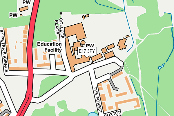 E17 3PY map - OS OpenMap – Local (Ordnance Survey)