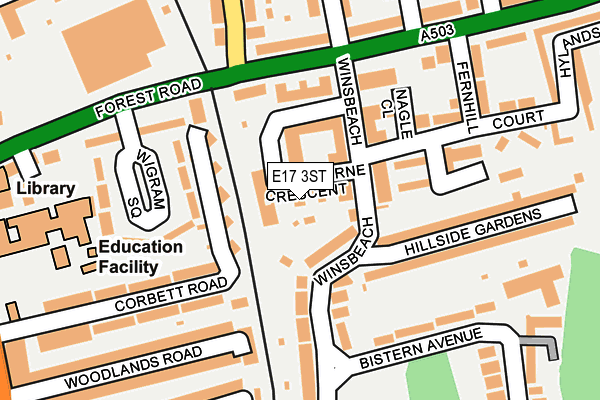 E17 3ST map - OS OpenMap – Local (Ordnance Survey) E17 3ST map - OS OpenMap – Local (Ordnance Survey)