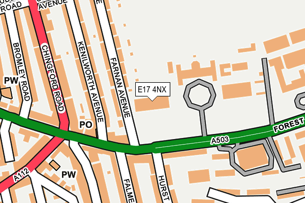 E17 4NX map - OS OpenMap – Local (Ordnance Survey) E17 4NX map - OS OpenMap – Local (Ordnance Survey)