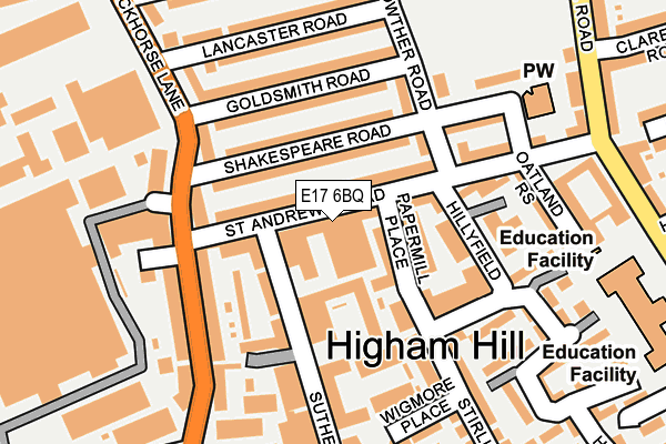 E17 6BQ map - OS OpenMap – Local (Ordnance Survey) E17 6BQ map - OS OpenMap – Local (Ordnance Survey)