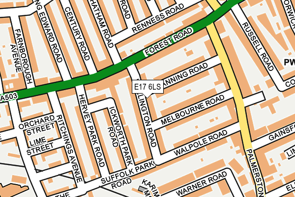 E17 6LS map - OS OpenMap – Local (Ordnance Survey) E17 6LS map - OS OpenMap – Local (Ordnance Survey)