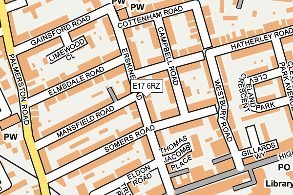 E17 6RZ map - OS OpenMap – Local (Ordnance Survey) E17 6RZ map - OS OpenMap – Local (Ordnance Survey)