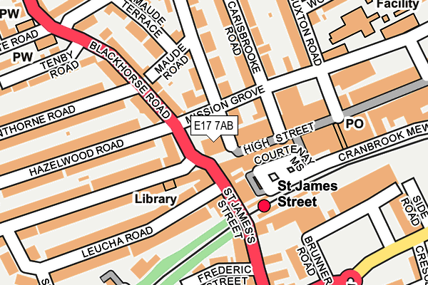 E17 7AB map - OS OpenMap – Local (Ordnance Survey) E17 7AB map - OS OpenMap – Local (Ordnance Survey)