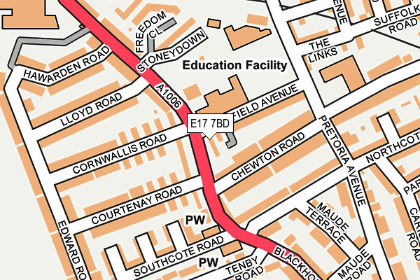E17 7BD map - OS OpenMap – Local (Ordnance Survey) E17 7BD map - OS OpenMap – Local (Ordnance Survey)