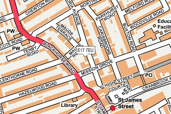 E17 7EU map - OS OpenMap – Local (Ordnance Survey)