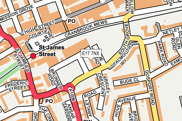 E17 7NX map - OS OpenMap – Local (Ordnance Survey) E17 7NX map - OS OpenMap – Local (Ordnance Survey)