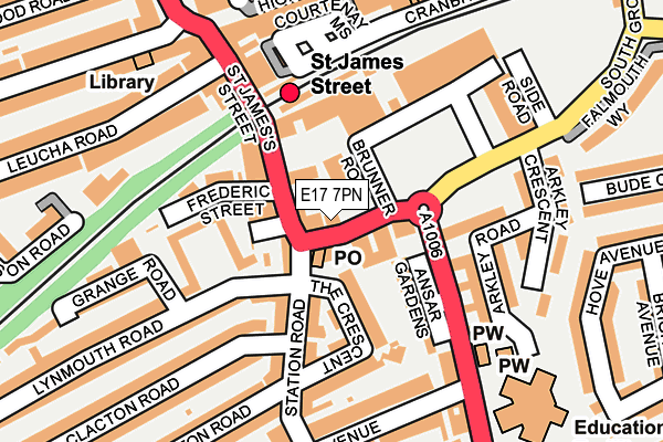 E17 7PN map - OS OpenMap – Local (Ordnance Survey) E17 7PN map - OS OpenMap – Local (Ordnance Survey)