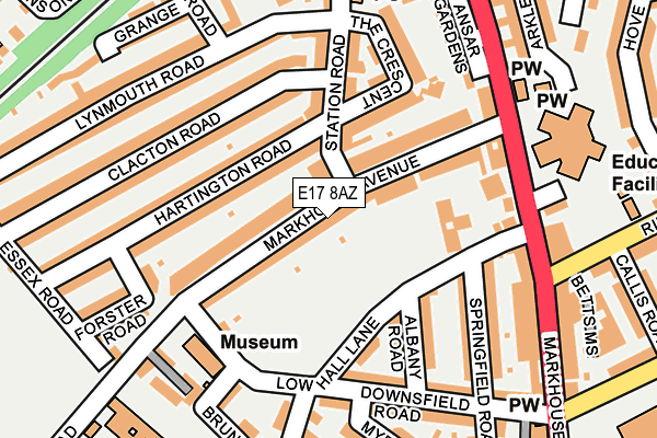 E17 8AZ map - OS OpenMap – Local (Ordnance Survey) E17 8AZ map - OS OpenMap – Local (Ordnance Survey)