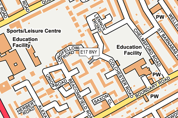 E17 8NY map - OS OpenMap – Local (Ordnance Survey) E17 8NY map - OS OpenMap – Local (Ordnance Survey)