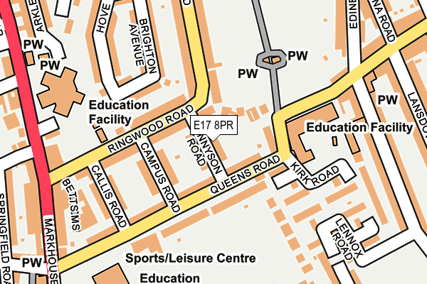 E17 8PR map - OS OpenMap – Local (Ordnance Survey) E17 8PR map - OS OpenMap – Local (Ordnance Survey)