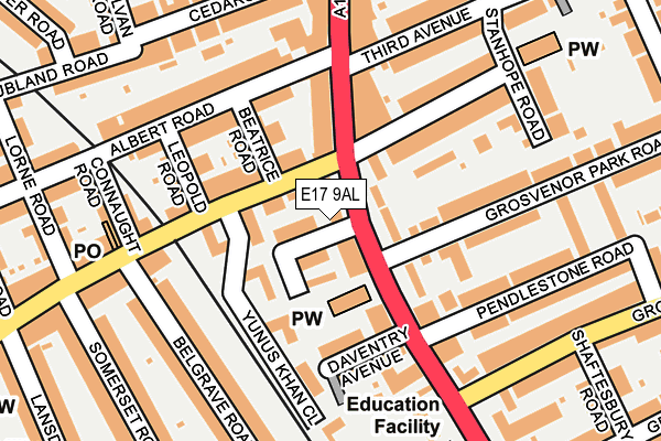 E17 9AL map - OS OpenMap – Local (Ordnance Survey) E17 9AL map - OS OpenMap – Local (Ordnance Survey)