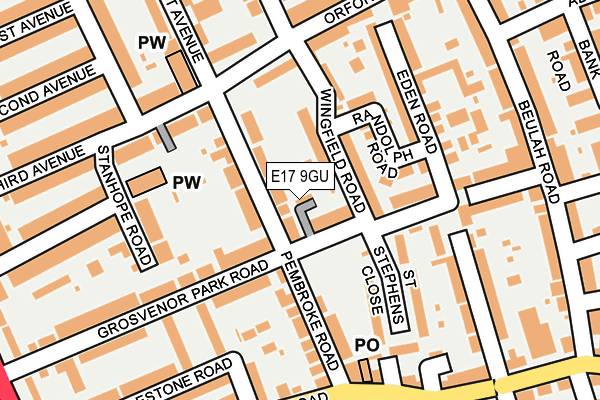 E17 9GU map - OS OpenMap – Local (Ordnance Survey) E17 9GU map - OS OpenMap – Local (Ordnance Survey)