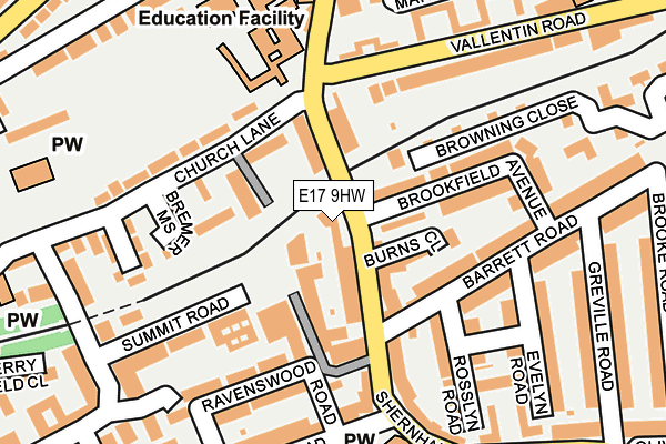E17 9HW map - OS OpenMap – Local (Ordnance Survey) E17 9HW map - OS OpenMap – Local (Ordnance Survey)