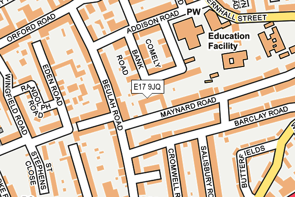 E17 9JQ map - OS OpenMap – Local (Ordnance Survey) E17 9JQ map - OS OpenMap – Local (Ordnance Survey)