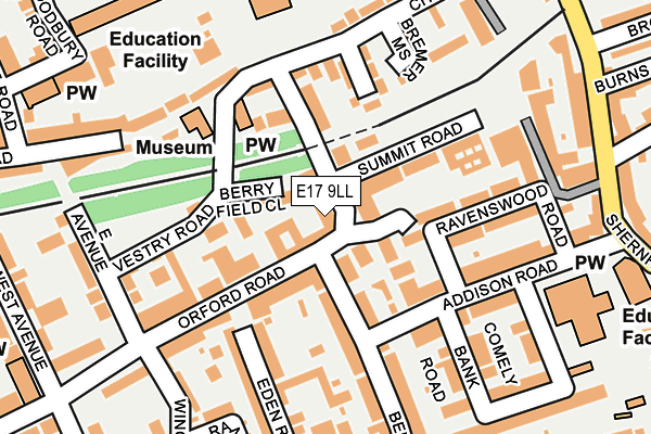 E17 9LL map - OS OpenMap – Local (Ordnance Survey) E17 9LL map - OS OpenMap – Local (Ordnance Survey)