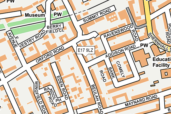 E17 9LZ map - OS OpenMap – Local (Ordnance Survey) E17 9LZ map - OS OpenMap – Local (Ordnance Survey)