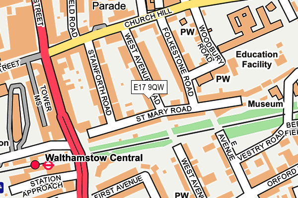 E17 9QW map - OS OpenMap – Local (Ordnance Survey) E17 9QW map - OS OpenMap – Local (Ordnance Survey)