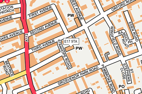 E17 9TA map - OS OpenMap – Local (Ordnance Survey) E17 9TA map - OS OpenMap – Local (Ordnance Survey)