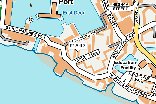 E1W 1LZ map - OS OpenMap – Local (Ordnance Survey) E1W 1LZ map - OS OpenMap – Local (Ordnance Survey)
