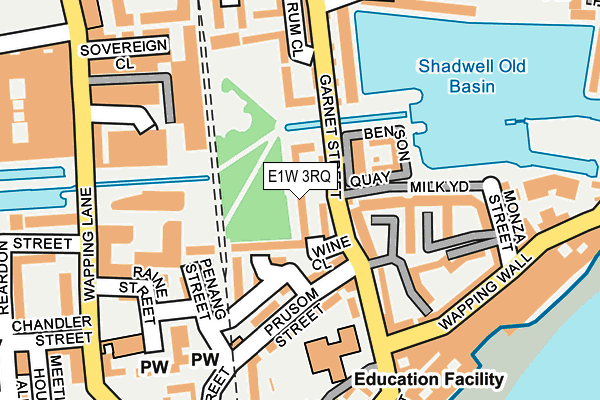 E1W 3RQ map - OS OpenMap – Local (Ordnance Survey) E1W 3RQ map - OS OpenMap – Local (Ordnance Survey)