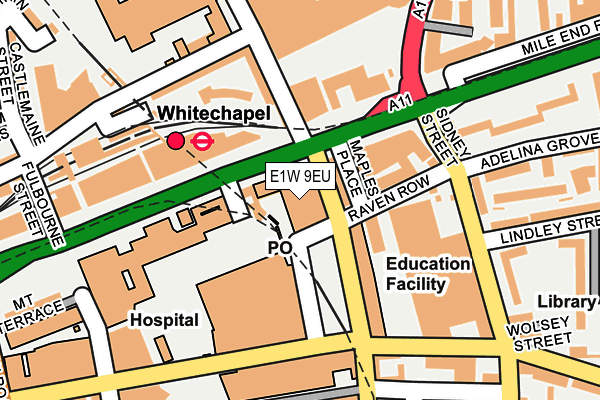 E1W 9EU map - OS OpenMap – Local (Ordnance Survey) E1W 9EU map - OS OpenMap – Local (Ordnance Survey)