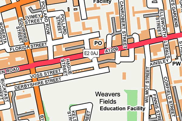 E2 0AJ map - OS OpenMap – Local (Ordnance Survey) E2 0AJ map - OS OpenMap – Local (Ordnance Survey)