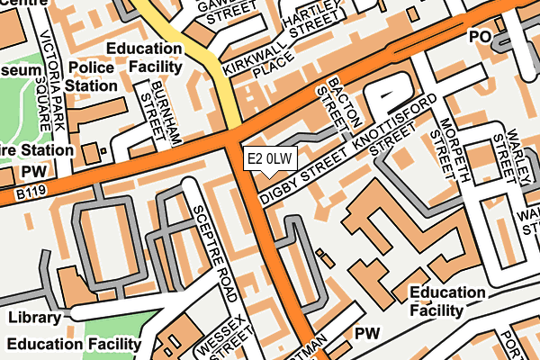 E2 0LW map - OS OpenMap – Local (Ordnance Survey)