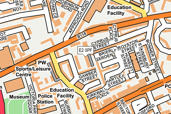E2 0PF map - OS OpenMap – Local (Ordnance Survey)