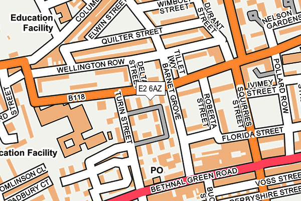 E2 6AZ map - OS OpenMap – Local (Ordnance Survey) E2 6AZ map - OS OpenMap – Local (Ordnance Survey)