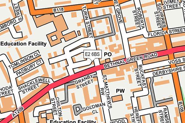 E2 6BS map - OS OpenMap – Local (Ordnance Survey) E2 6BS map - OS OpenMap – Local (Ordnance Survey)