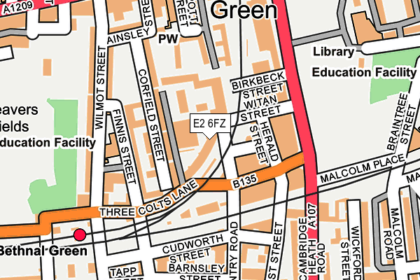 E2 6FZ map - OS OpenMap – Local (Ordnance Survey) E2 6FZ map - OS OpenMap – Local (Ordnance Survey)