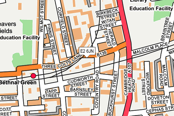 E2 6JN map - OS OpenMap – Local (Ordnance Survey) E2 6JN map - OS OpenMap – Local (Ordnance Survey)