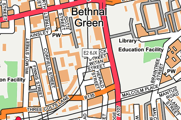 E2 6JX map - OS OpenMap – Local (Ordnance Survey) E2 6JX map - OS OpenMap – Local (Ordnance Survey)