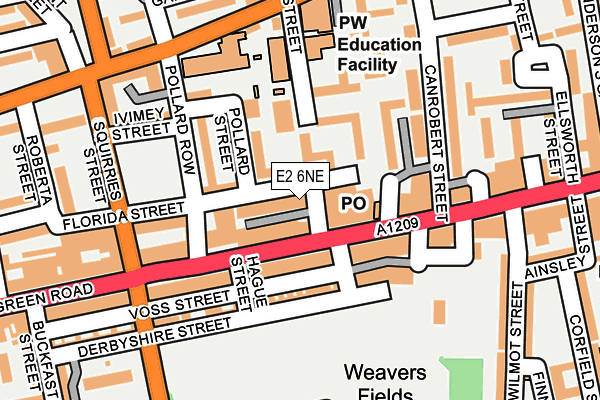 E2 6NE map - OS OpenMap – Local (Ordnance Survey) E2 6NE map - OS OpenMap – Local (Ordnance Survey)