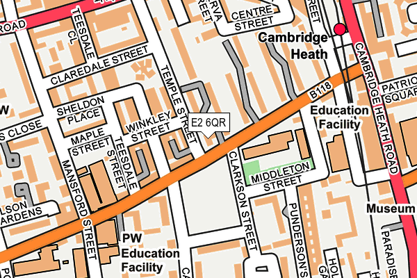E2 6QR map - OS OpenMap – Local (Ordnance Survey) E2 6QR map - OS OpenMap – Local (Ordnance Survey)