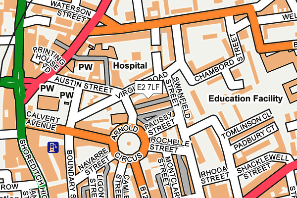 E2 7LF map - OS OpenMap – Local (Ordnance Survey)
