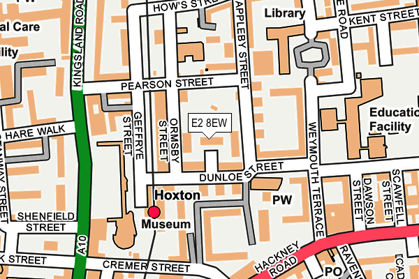 E2 8EW map - OS OpenMap – Local (Ordnance Survey)
