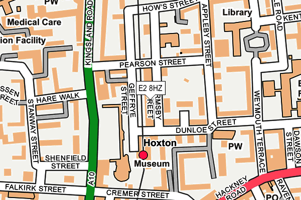 E2 8HZ map - OS OpenMap – Local (Ordnance Survey)