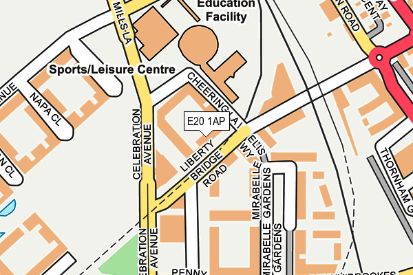 E20 1AP map - OS OpenMap – Local (Ordnance Survey) E20 1AP map - OS OpenMap – Local (Ordnance Survey)