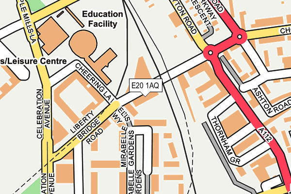 E20 1AQ map - OS OpenMap – Local (Ordnance Survey) E20 1AQ map - OS OpenMap – Local (Ordnance Survey)