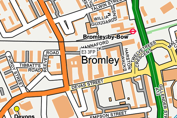 E3 3FP map - OS OpenMap – Local (Ordnance Survey)