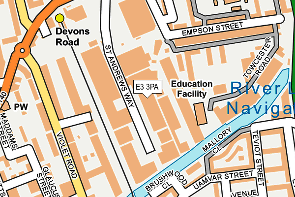 E3 3PA map - OS OpenMap – Local (Ordnance Survey) E3 3PA map - OS OpenMap – Local (Ordnance Survey)